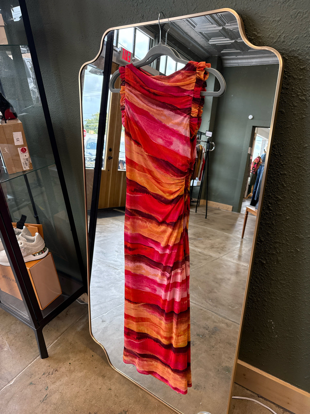 Donna Morgan Size S Red/Orange Dress