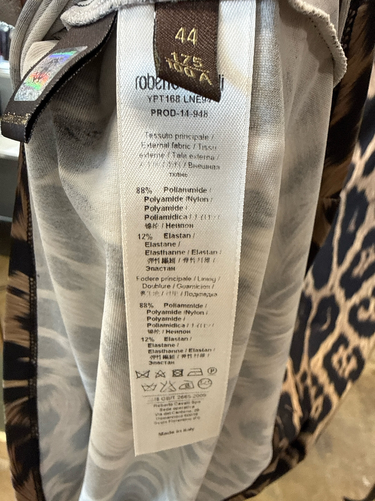 ROBERTO CAVALLI Size 44 Black/Brown Dress