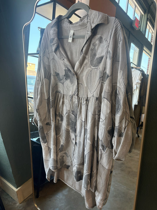 Made in Italy Size OS Tan/Multi Geometric Dress