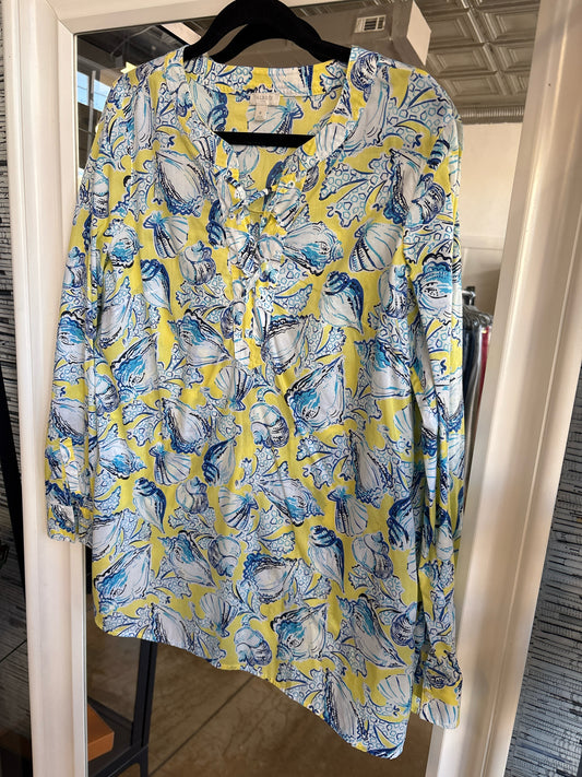 TALBOTS Size M Yellow/Blue Nautical Top