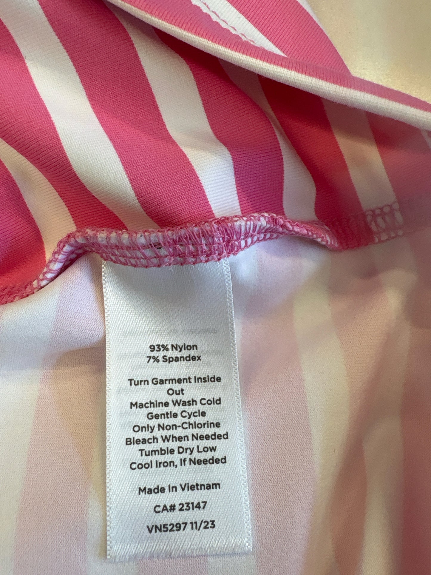 TALBOTS Size XL pink/white Stripe Top