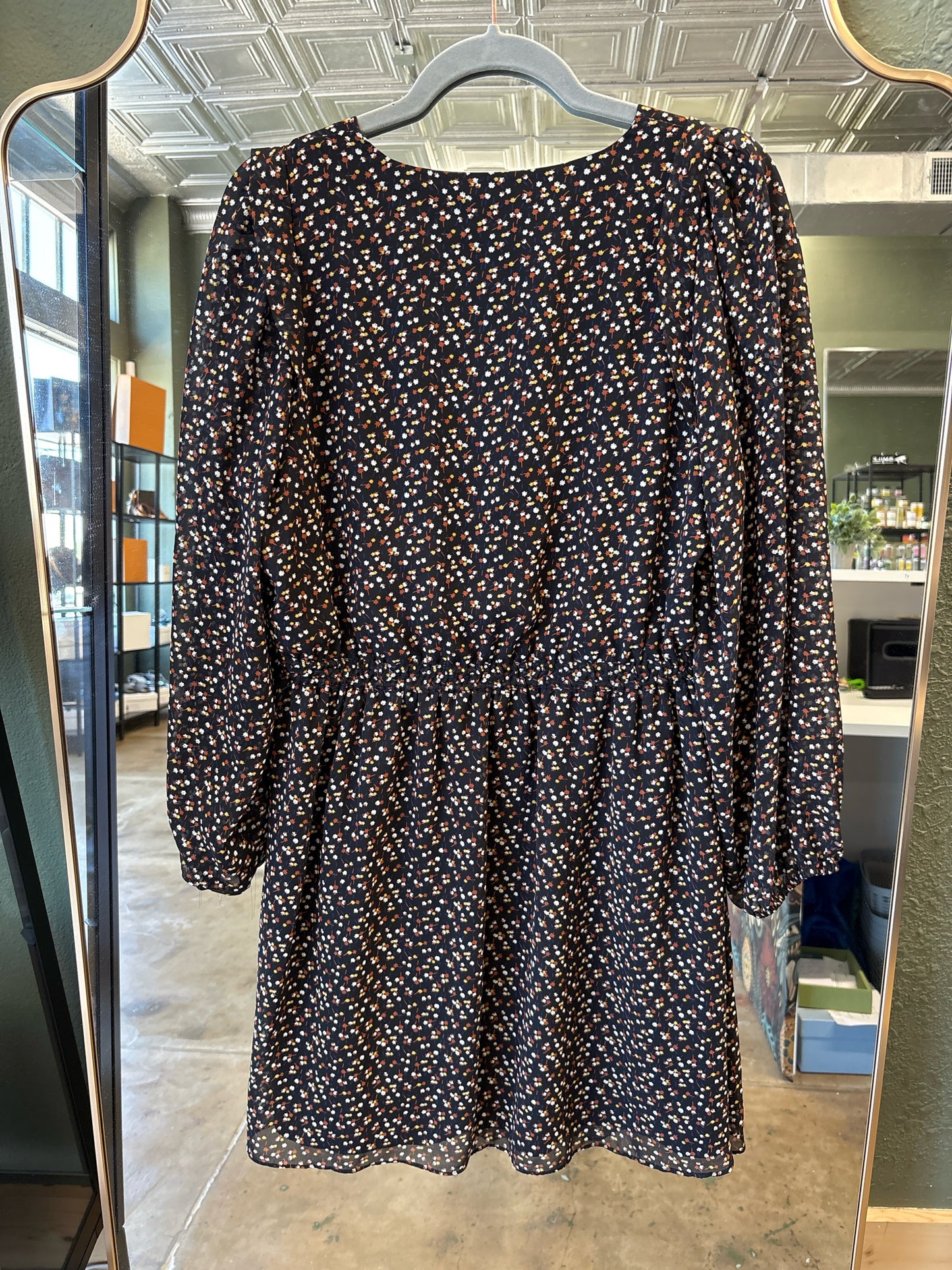 MADEWELL Size M Black Print Dress