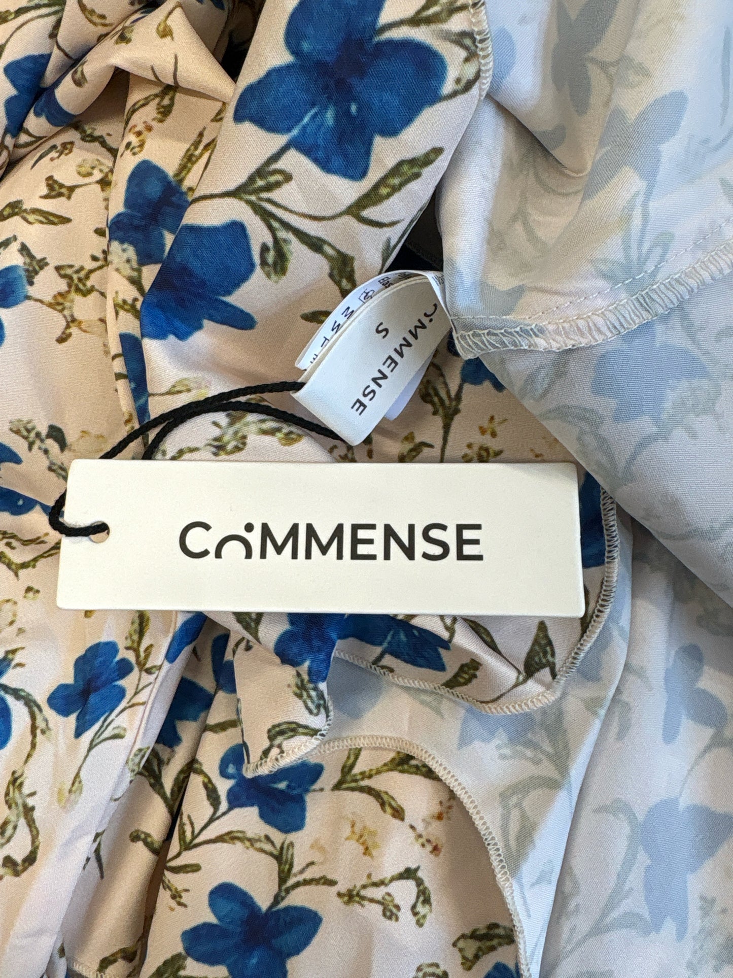 Commense Size S Cream + Blue Dress