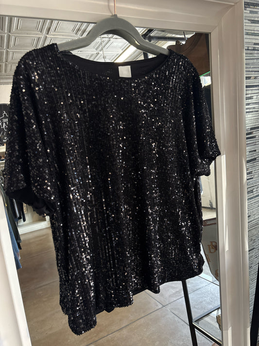H & M Size M Black Sequin Top