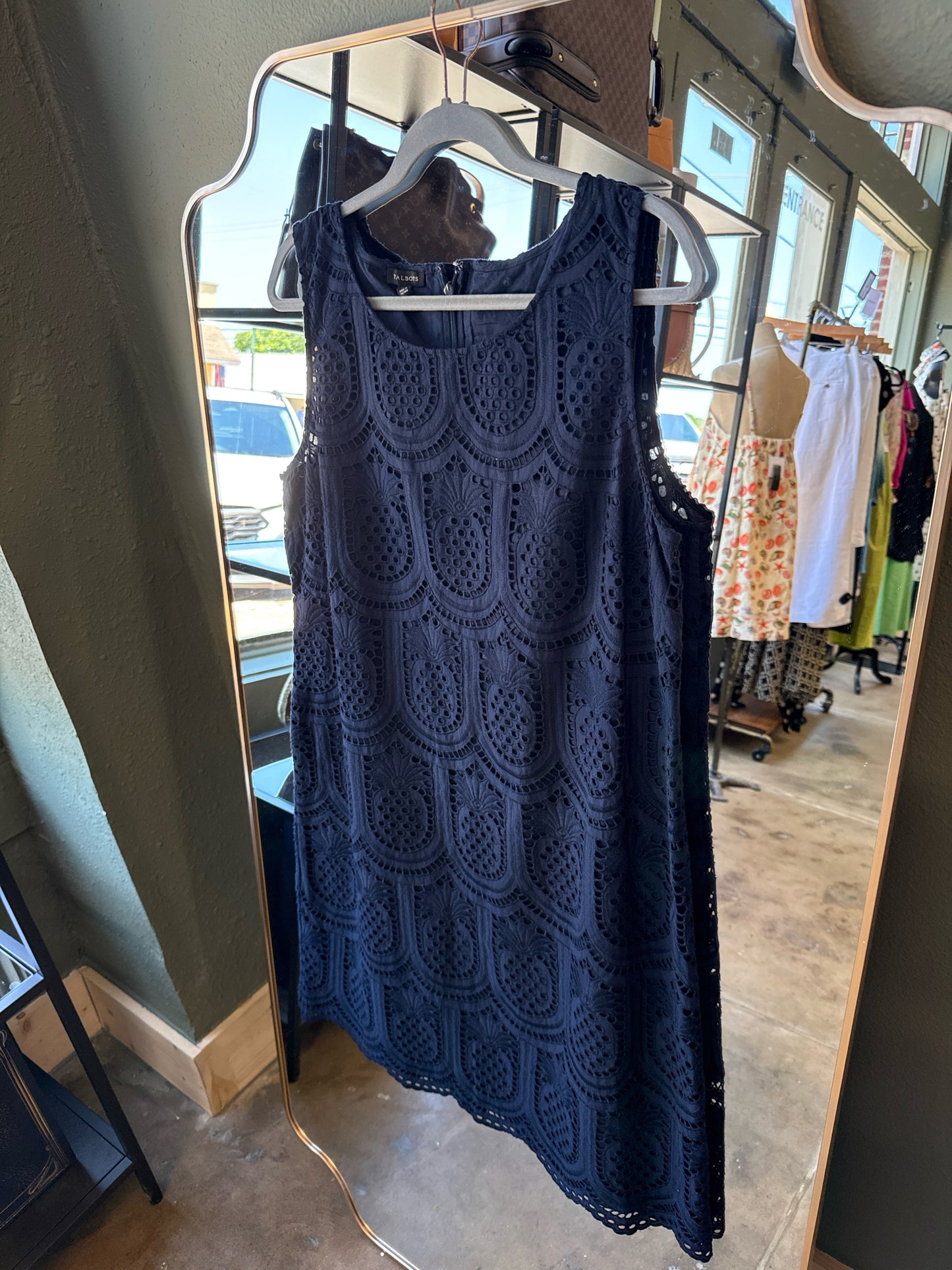 TALBOTS Size 14 Navy Lace Dress
