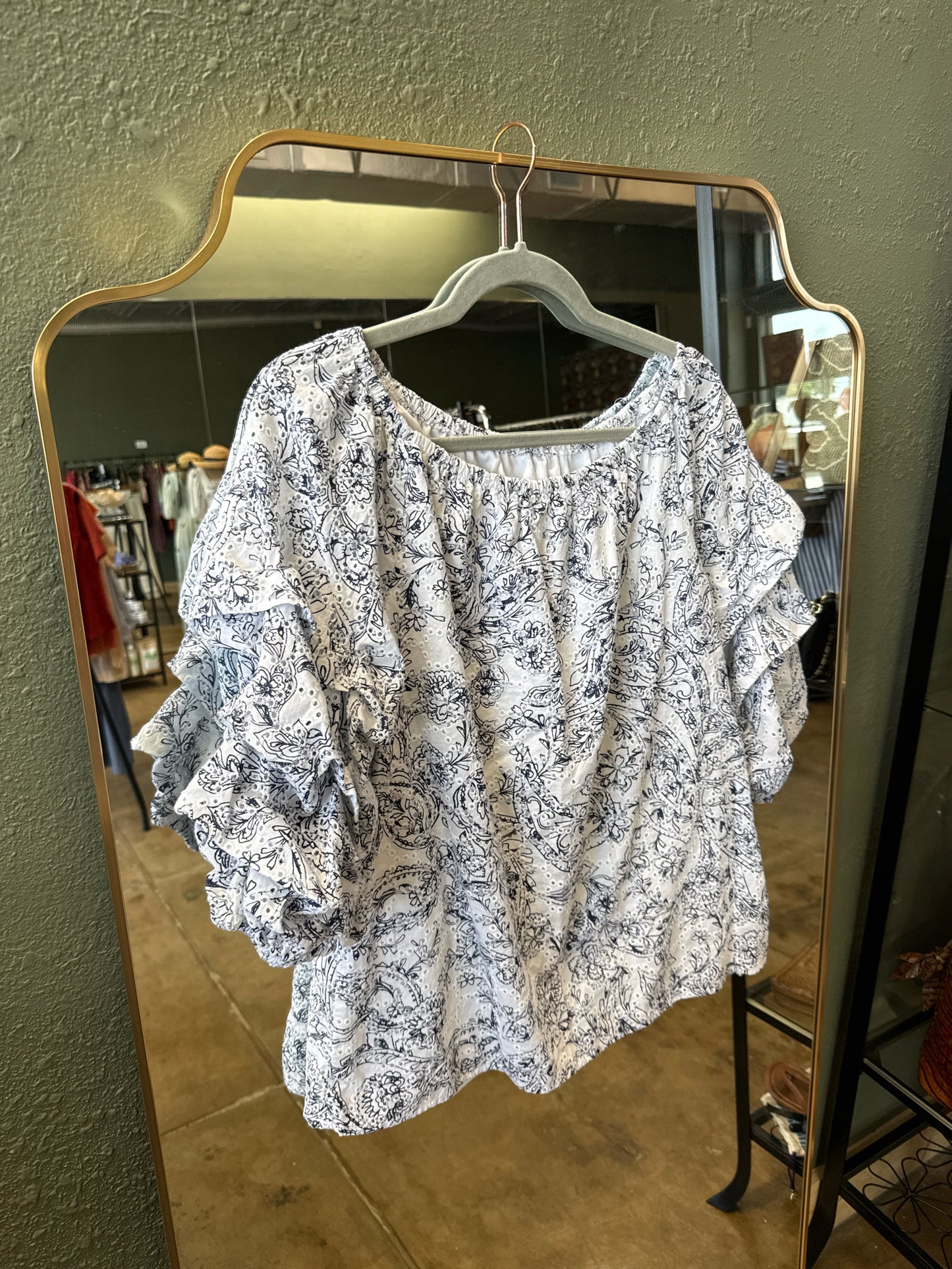 cece Size M White/Navy Top