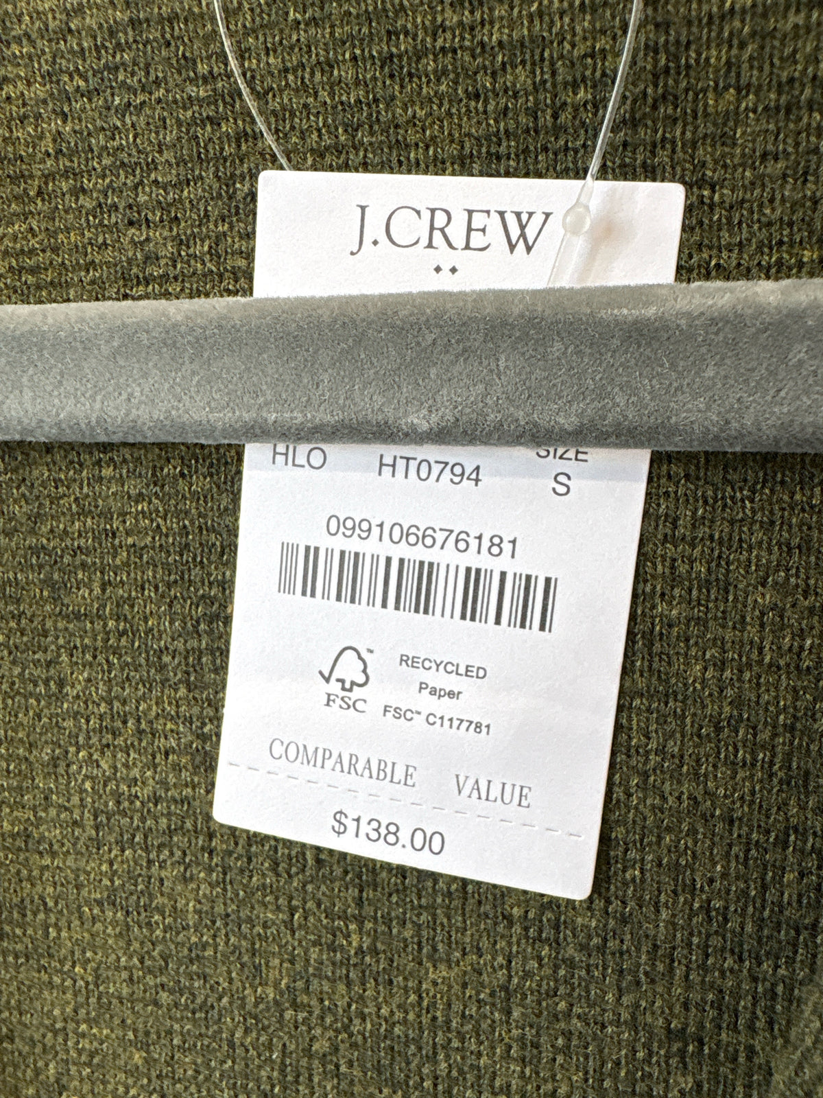 j crew Size S Forest Green Cardigan