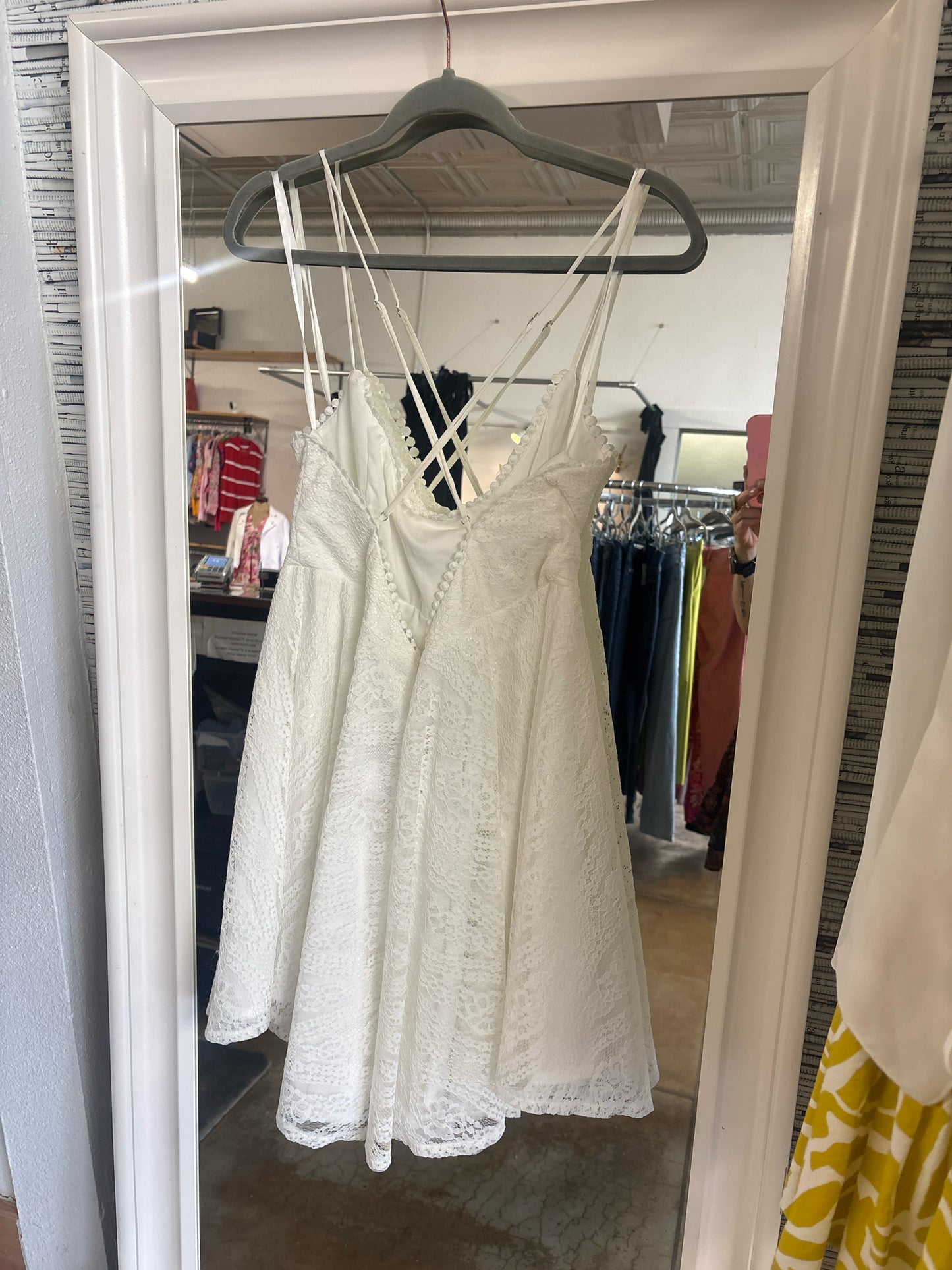 Selfie Leslie Size XXL Ivory spagetti strap Dress
