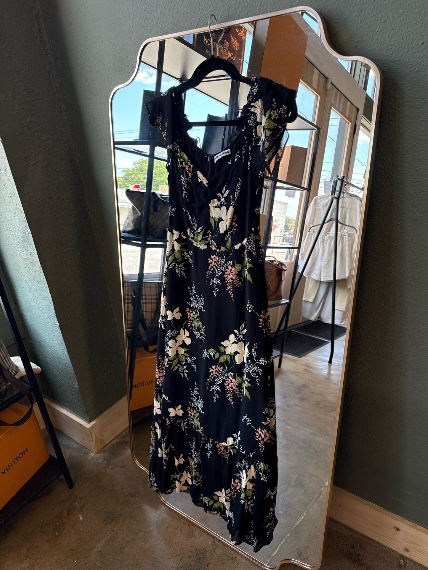 Reformation black/floral Dress