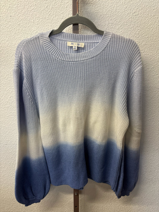 She + Sky Size M Blue/White Ombre Sweater