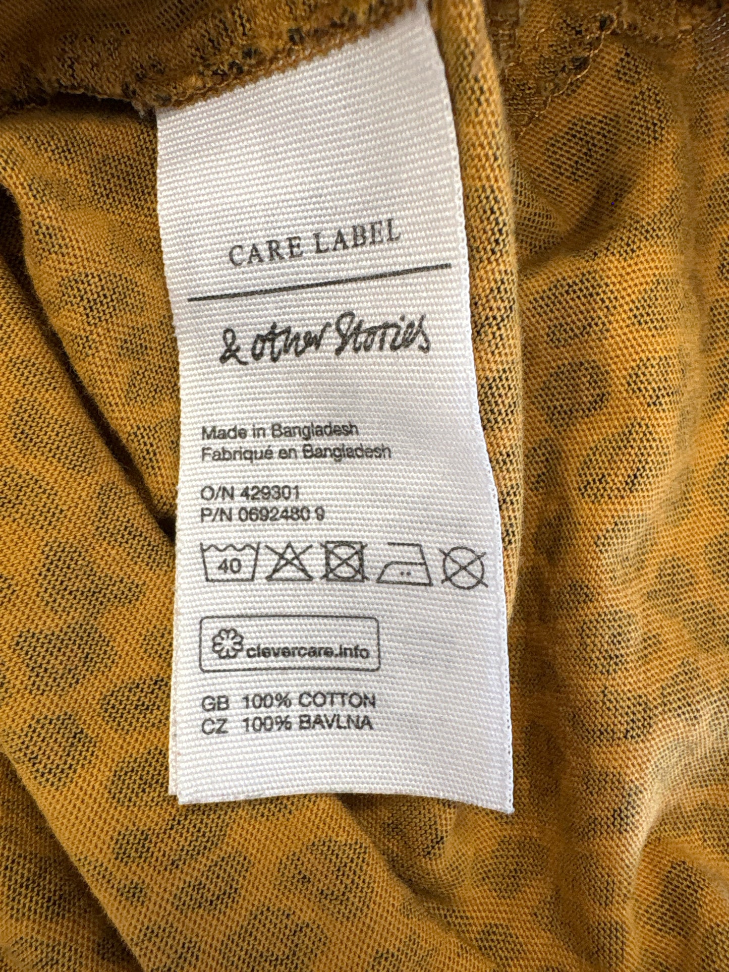 Stockholm Atelier and Other Stories Size 2 Leopard Top