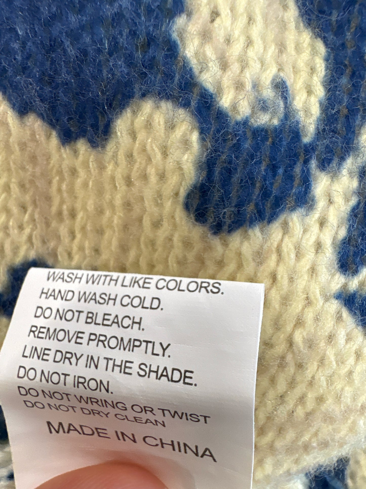 Size L blue and white Sweater