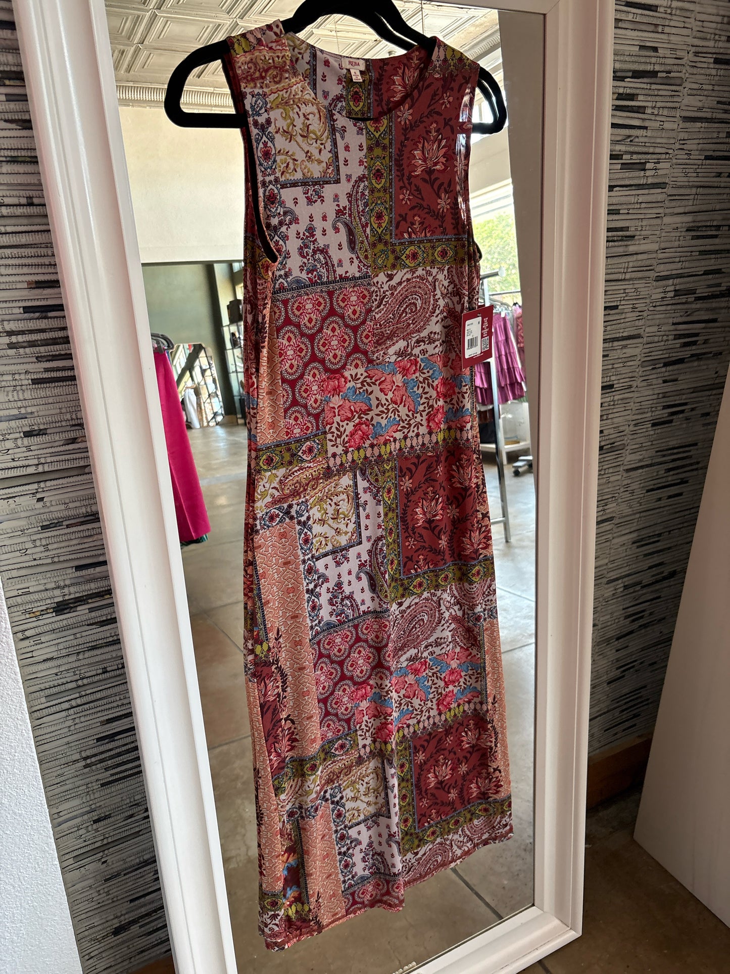 reba Size S multi Paisley Dress