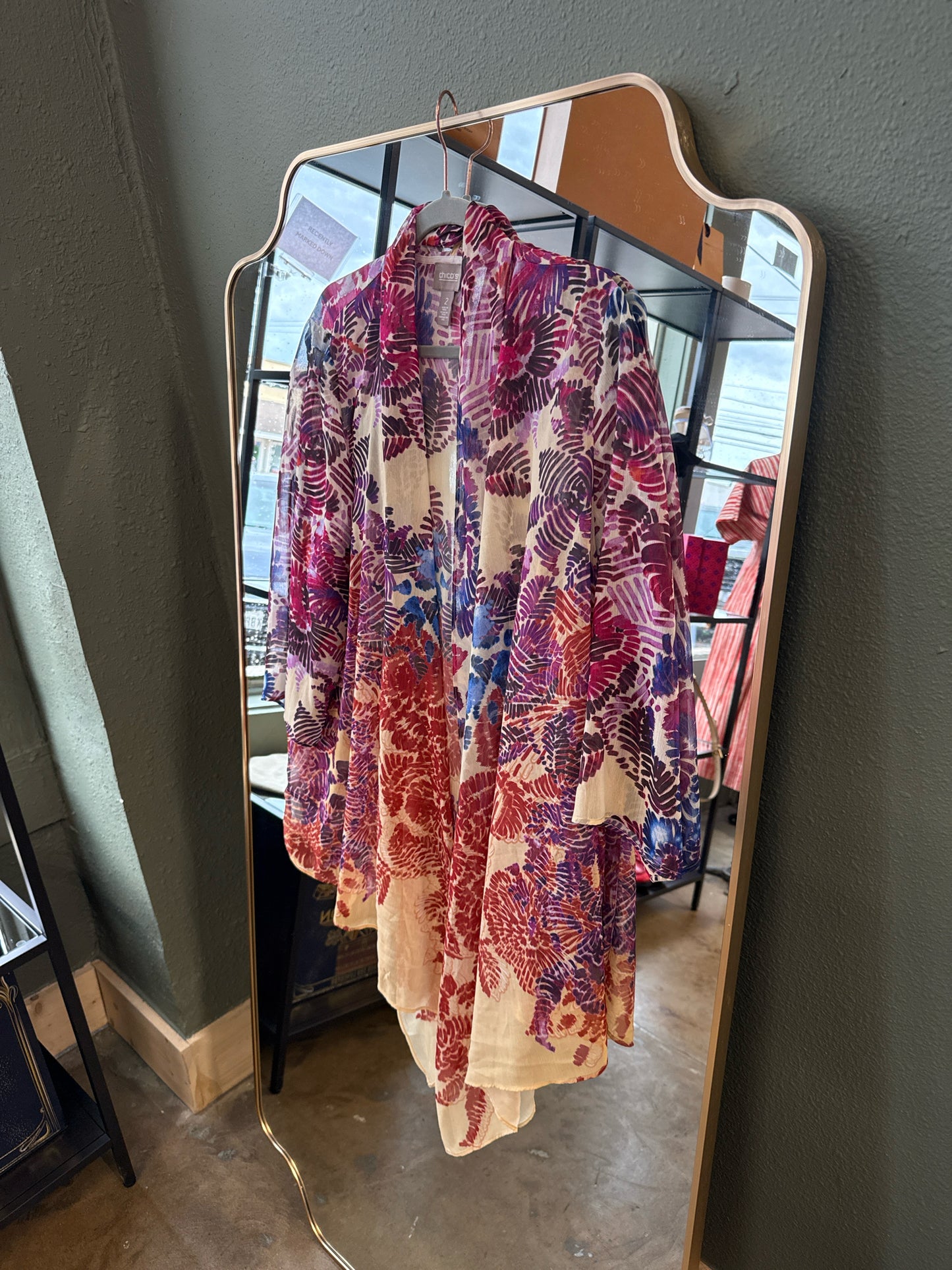 CHICO'S Size L Purple/Blue Kimono/Shawl