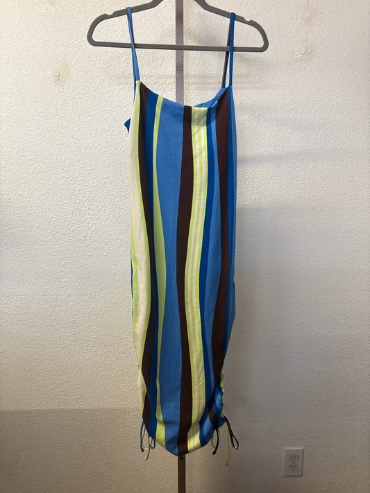 Fabletics Size M Brown/Multi Stripe Dress