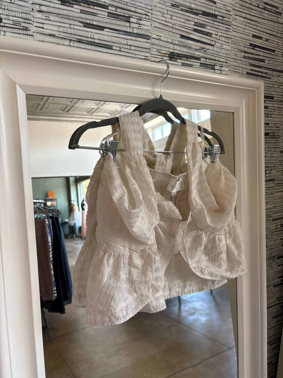 Line and Dot Size L White Top