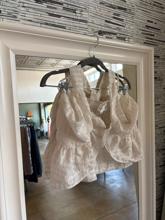 Line and Dot Size L White Top
