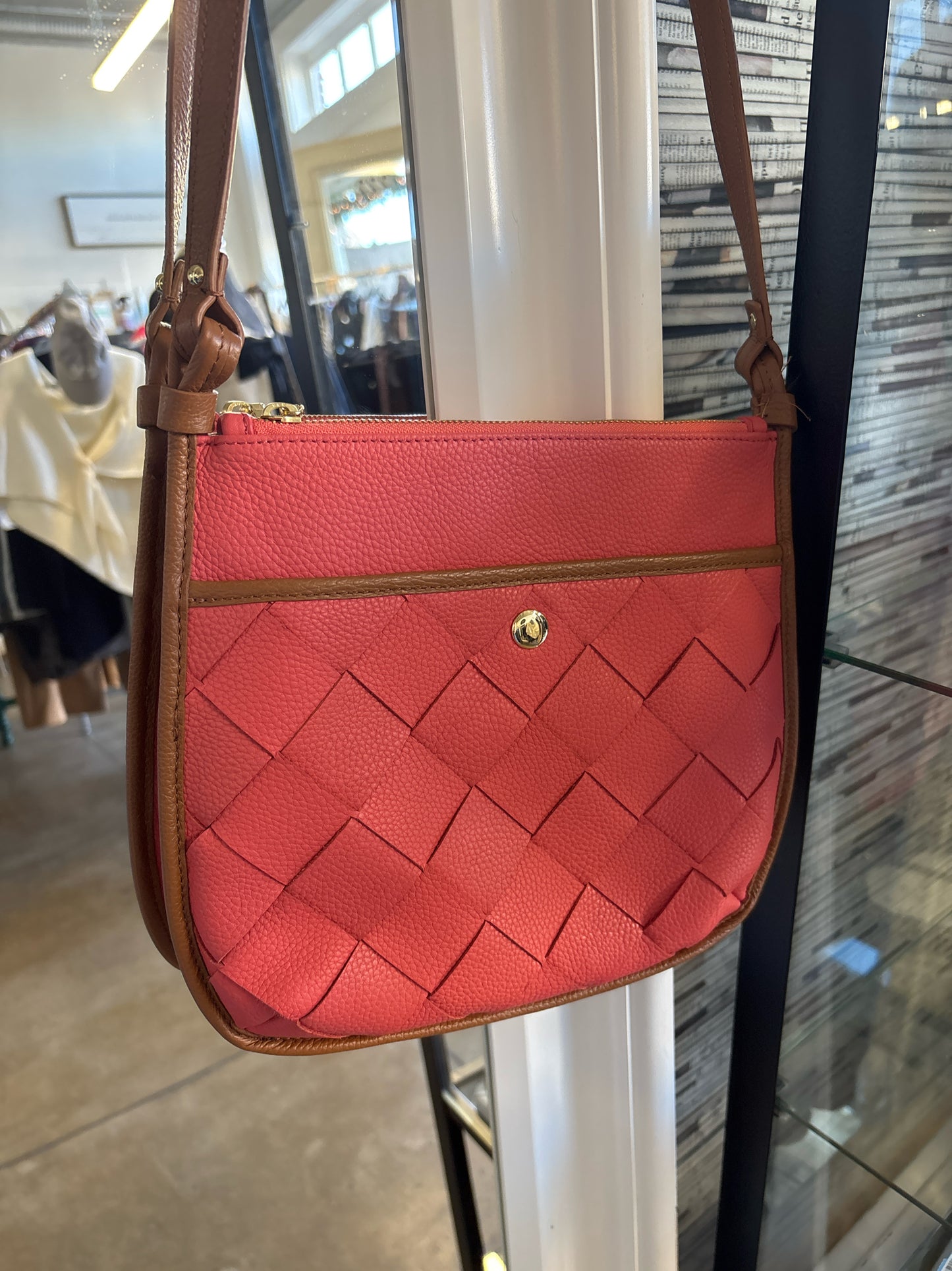 TALBOTS Coral Woven Purse