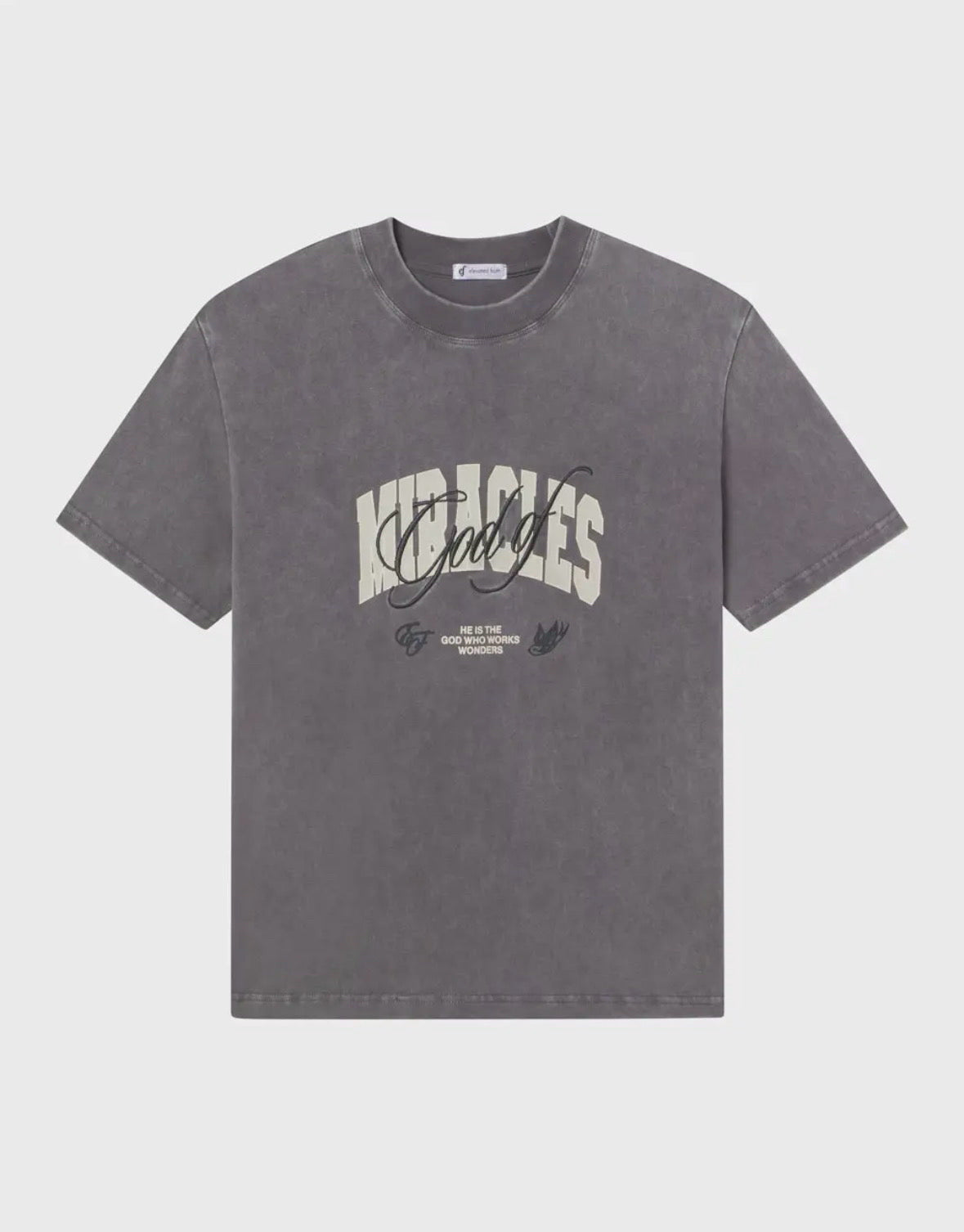 Elevated Faith Size L Gray Tee