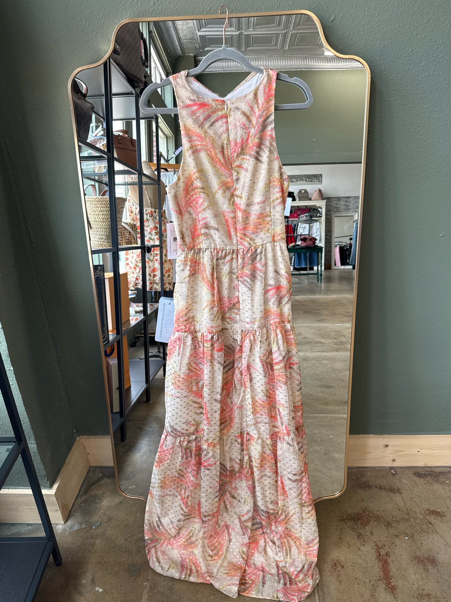 Aidan Size 12 Orange/Tan Dress