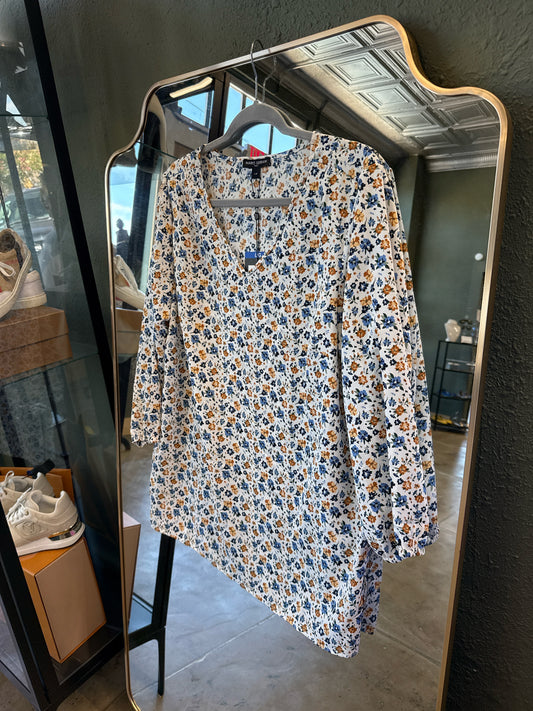 Mario Serrani Size L Cream/Blue Top