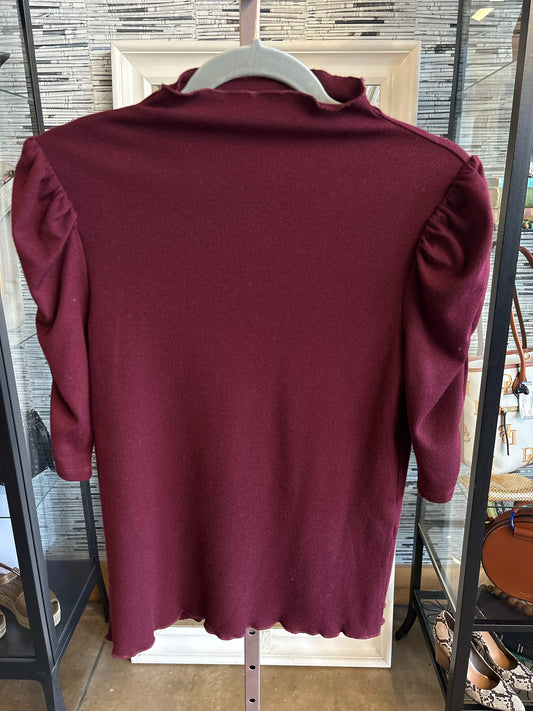 THML Size S burgandy Mock neck Top