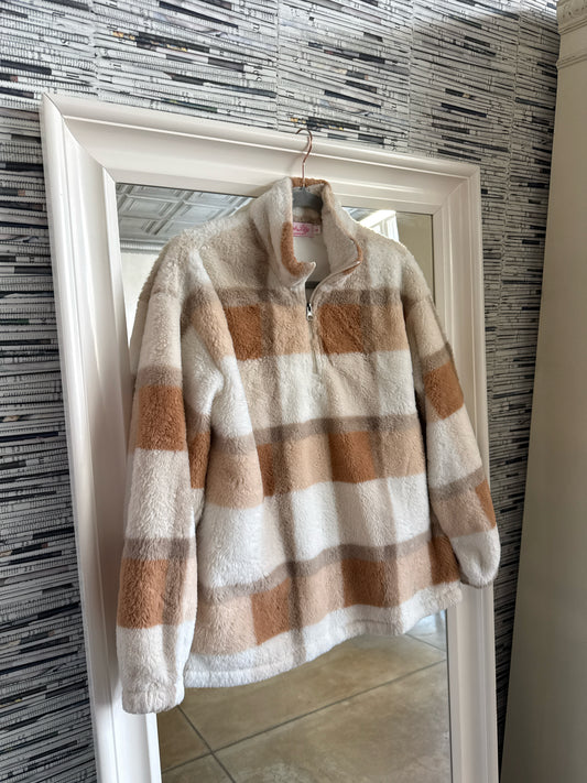Pink Lily Size S Cream/Brown Coat