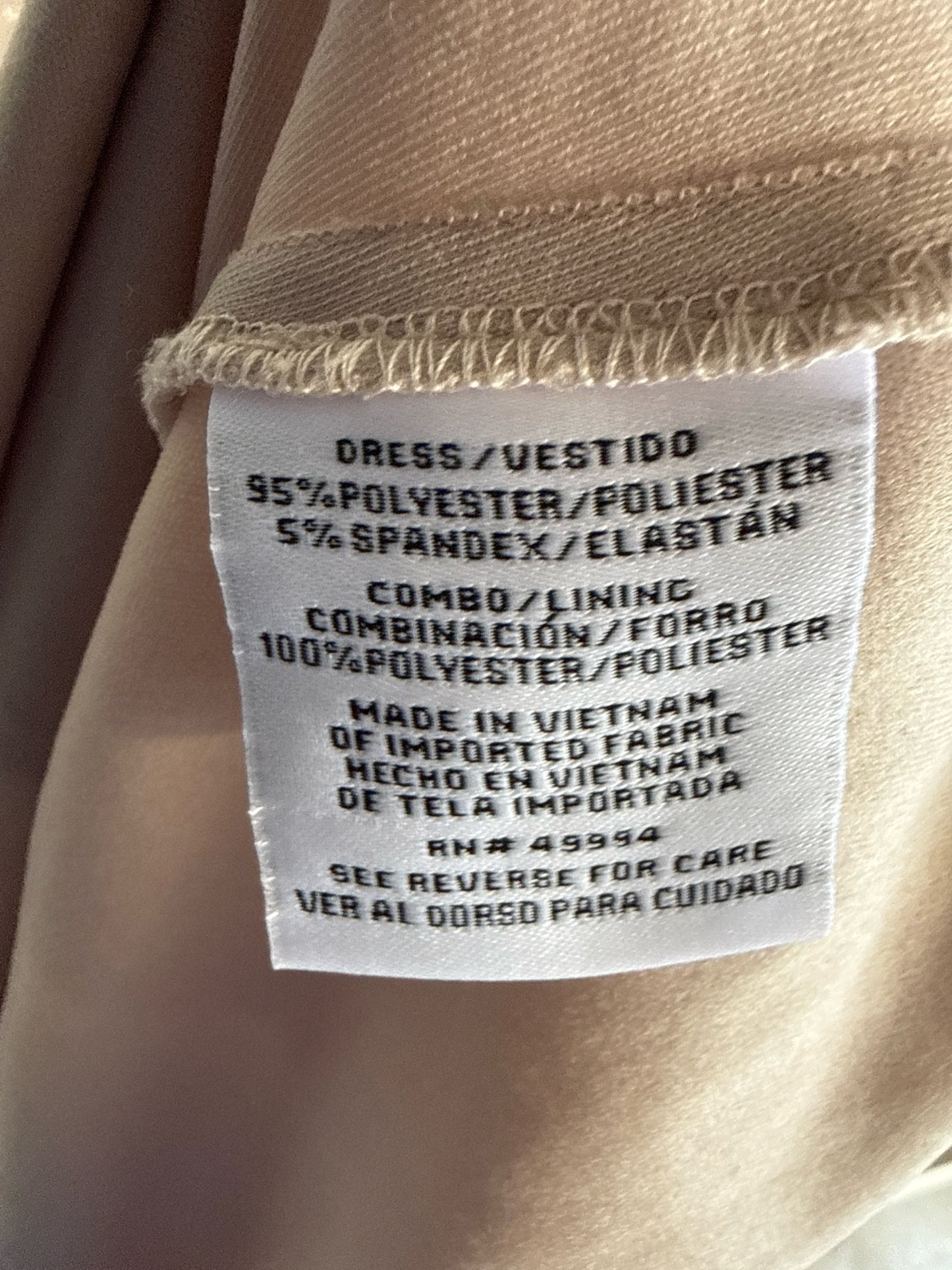 R&M Richards Size 12 Gold Dress