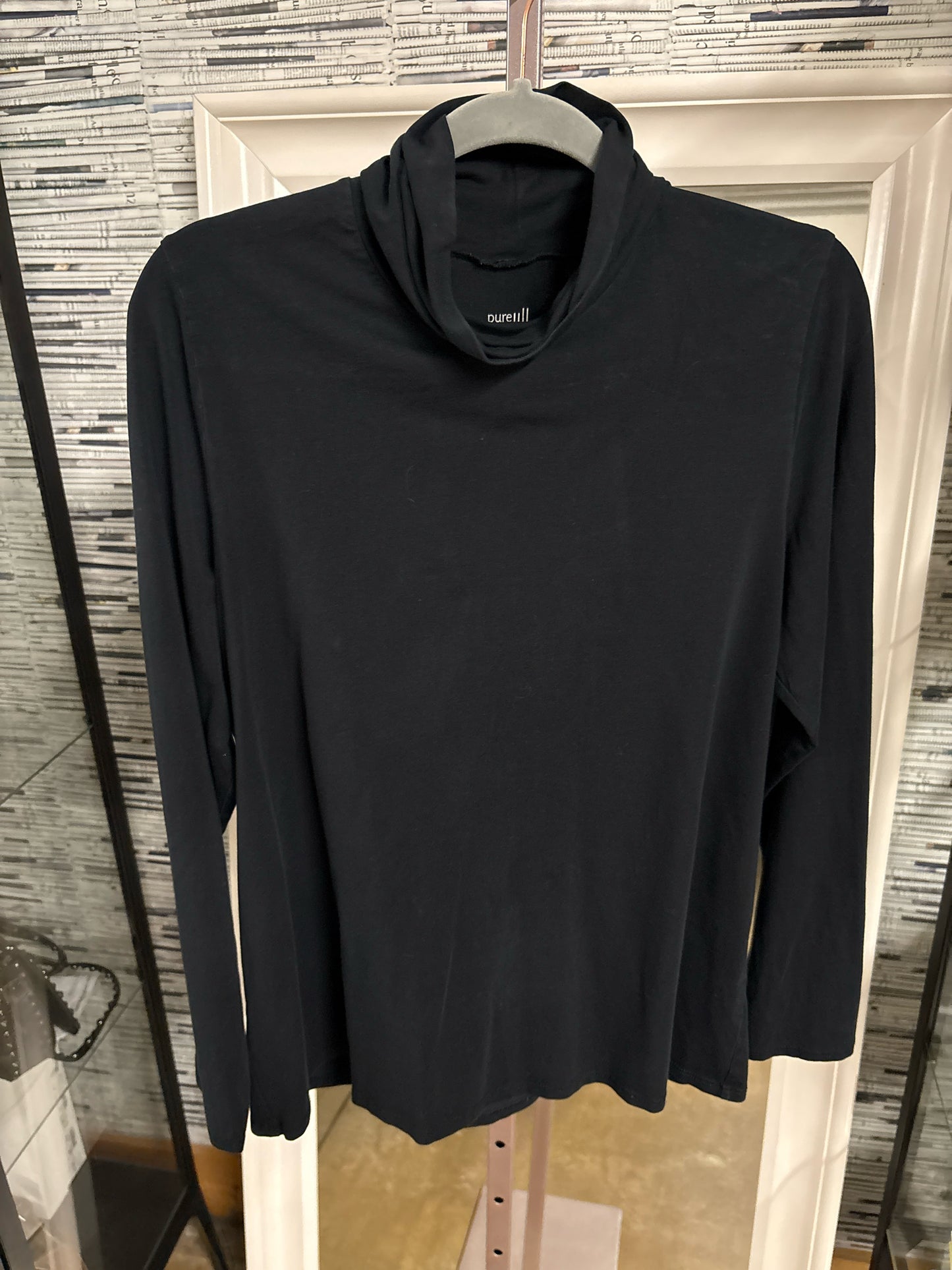 J. JILL Size L Black Mock neck Top