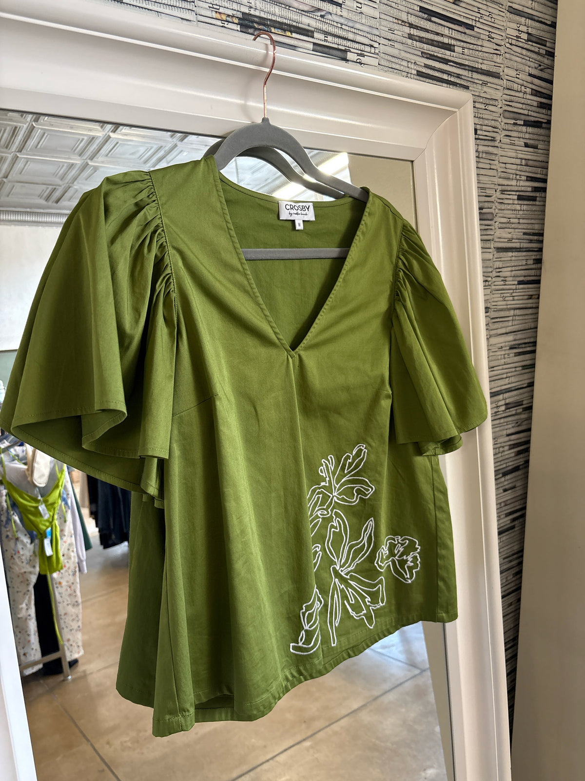 crosby Size M Green Top