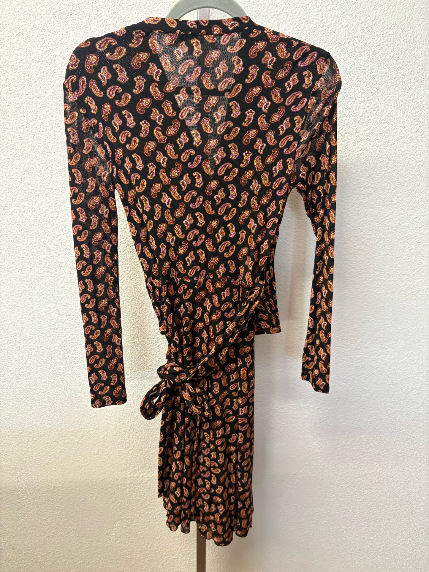 Diane VonFurstenberg Size S Black/Multi Paisley Dress