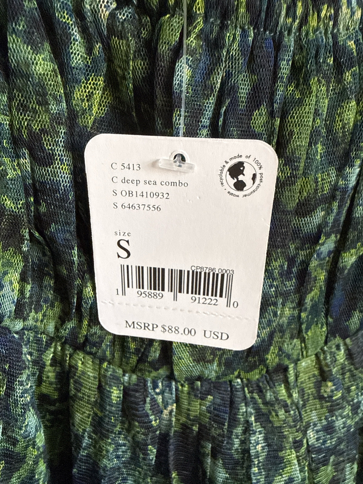 free people Size S Green/Blue Top
