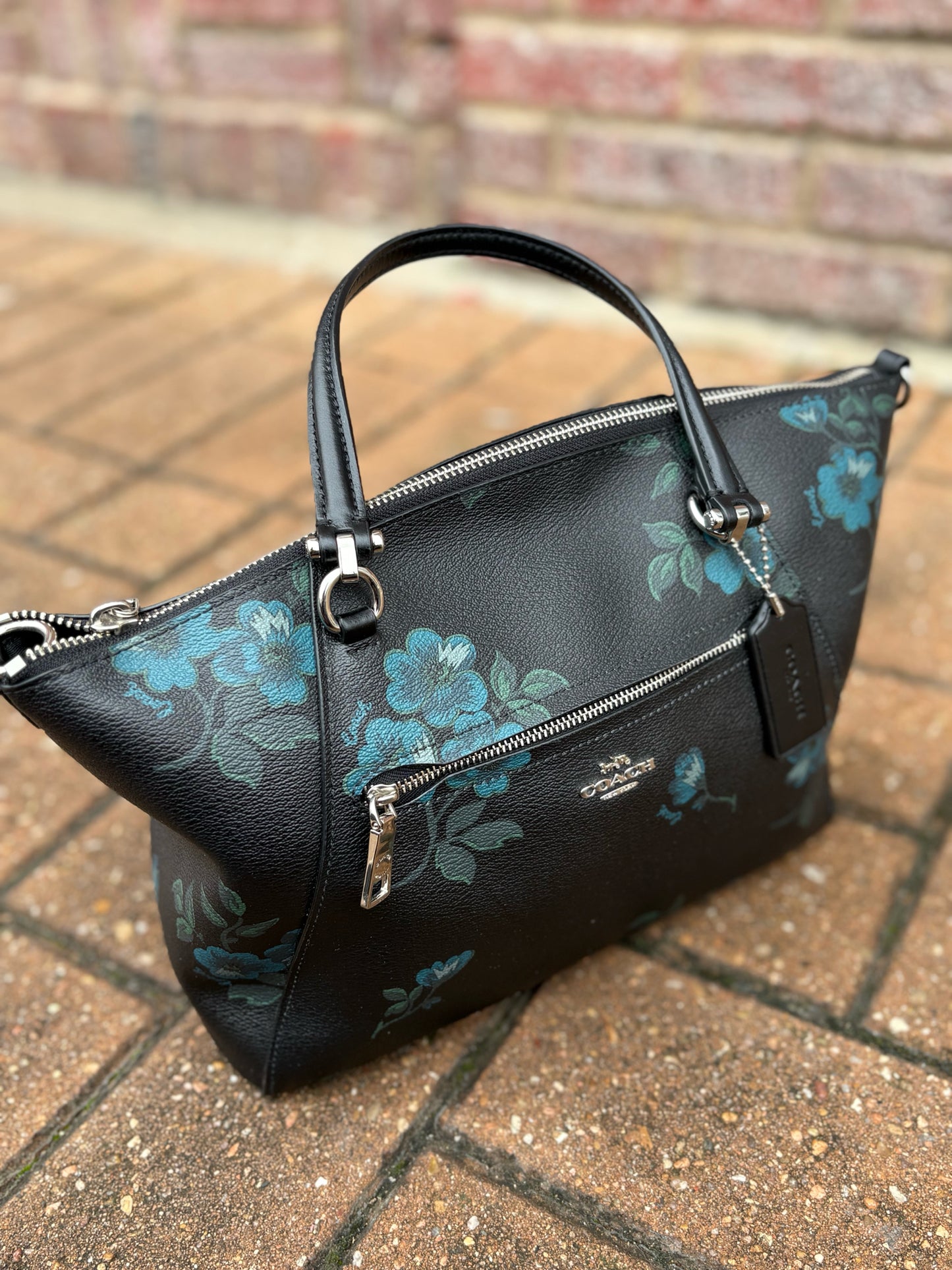 COACH Black/Multi Floral Purse