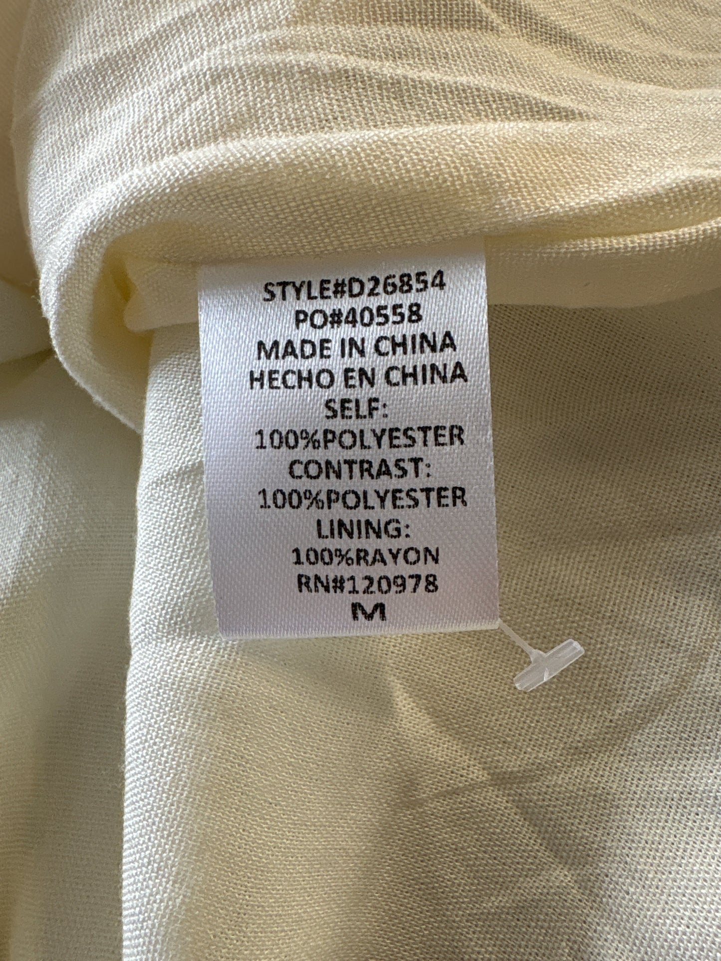 entro Size M cream print Dress