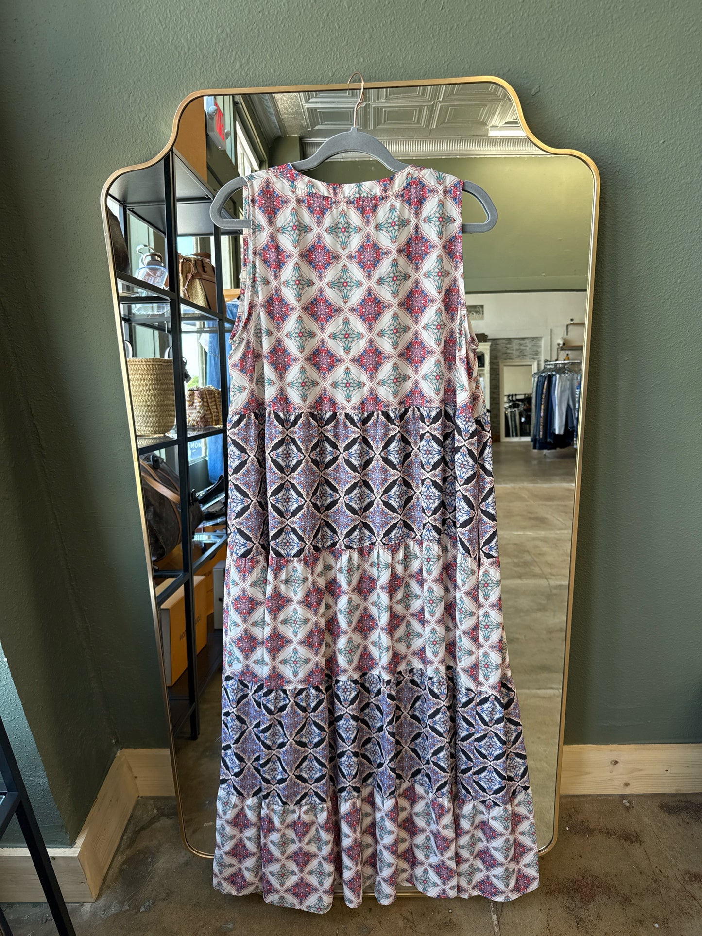 Before you Size L multi Geometric Dress