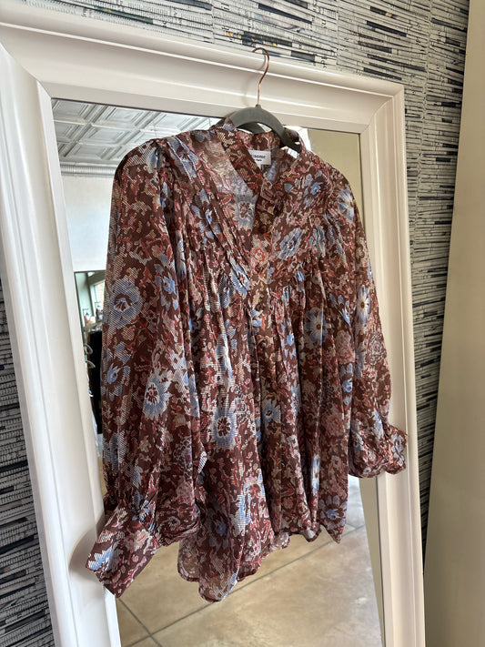 ee:some Size S Brown Print Top
