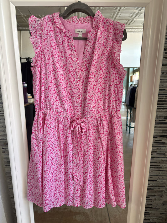 On 34th Size L Pink Floral Dress