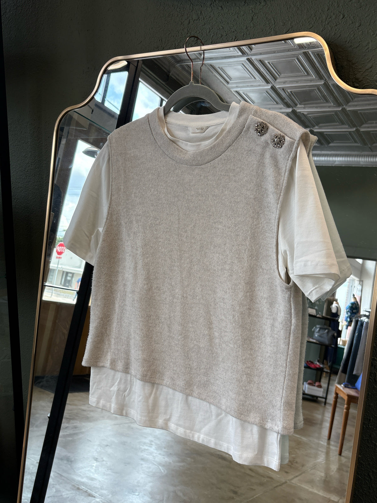 ZARA Size M light gray Top