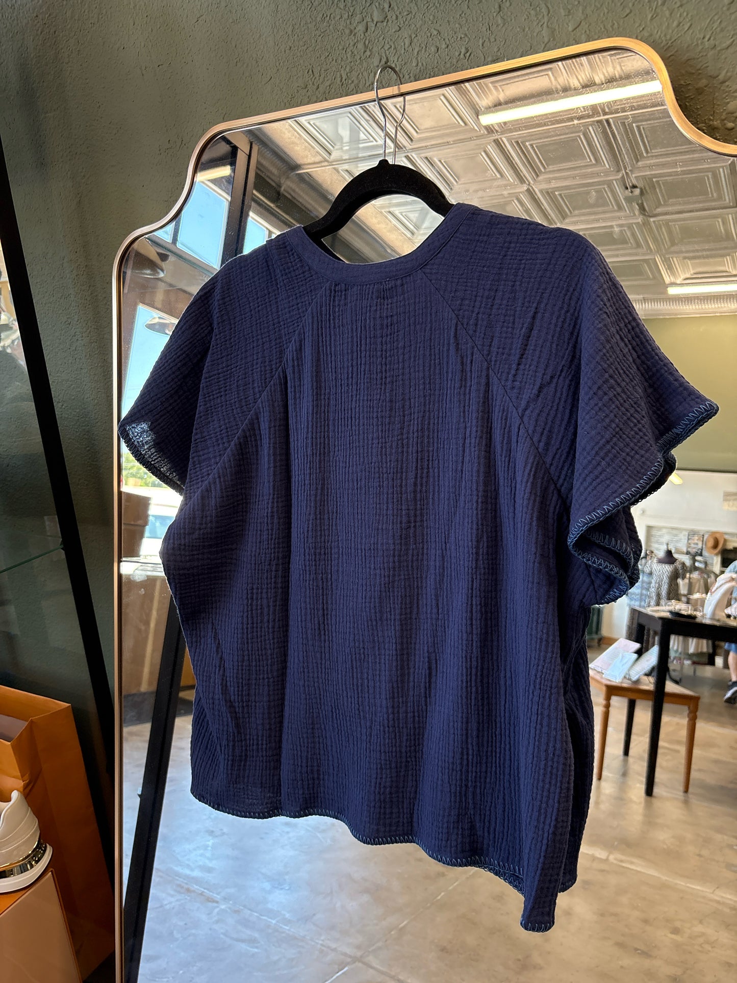 Johnny Was Size XS Navy Top