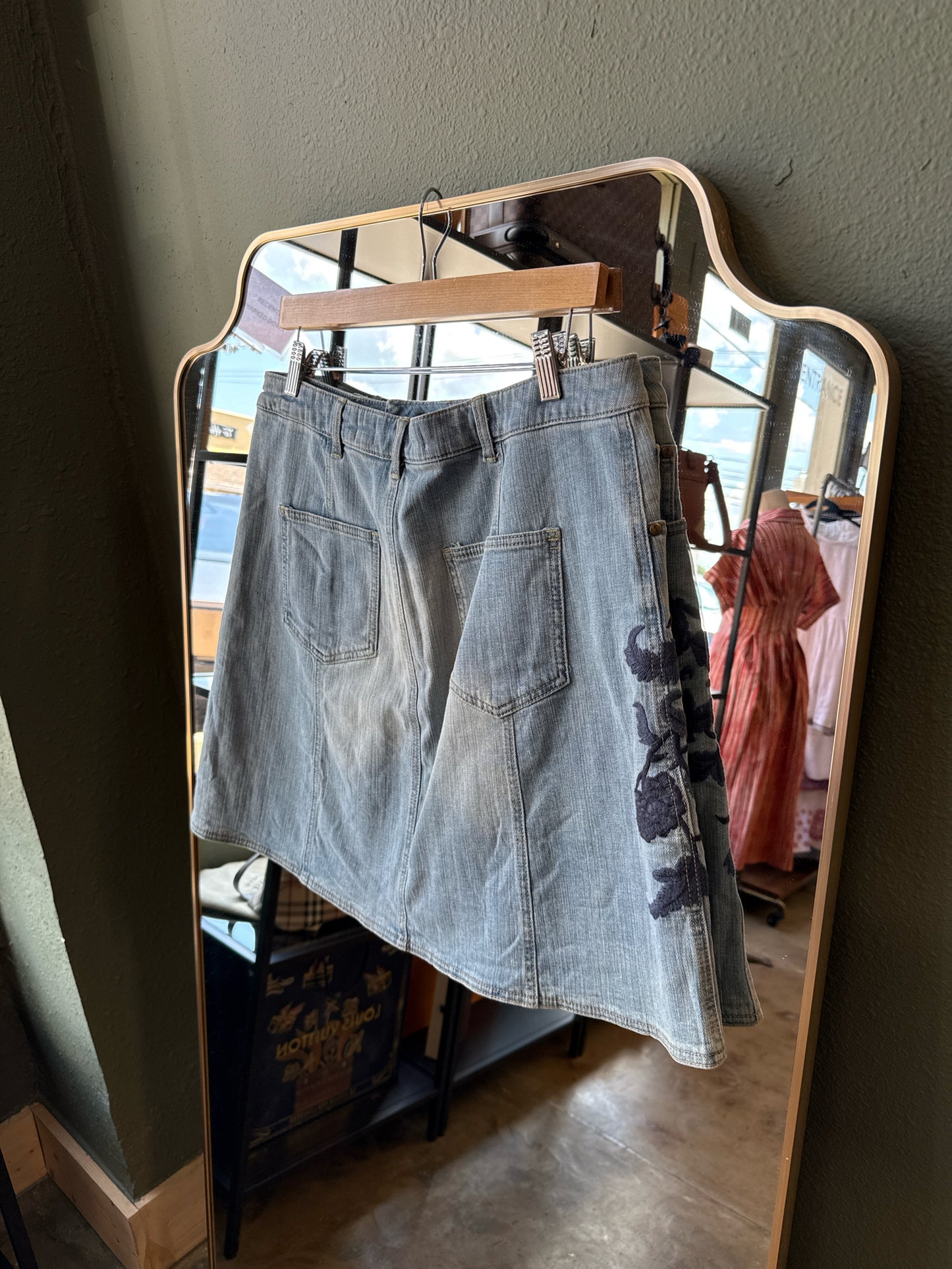 Pilcro and the Letterpress Size 14 Denim Skirt