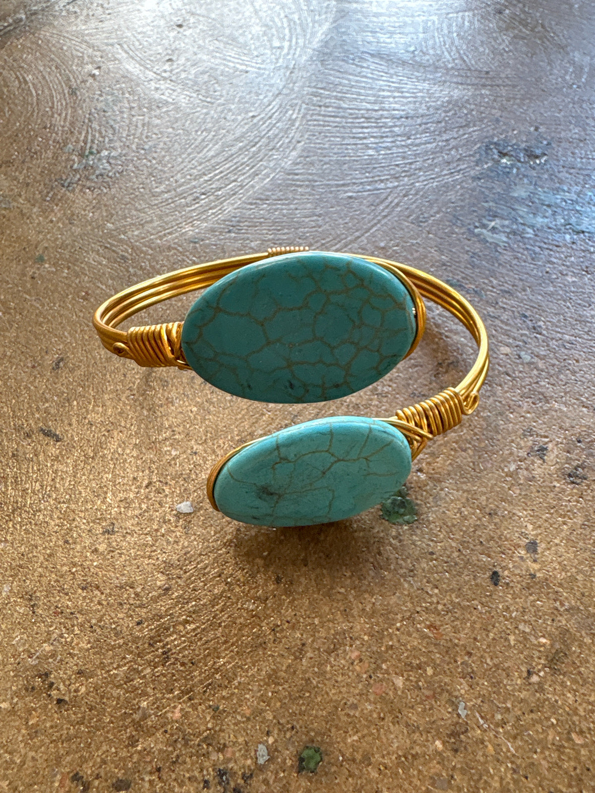 Gold and Turquoise Bracelet