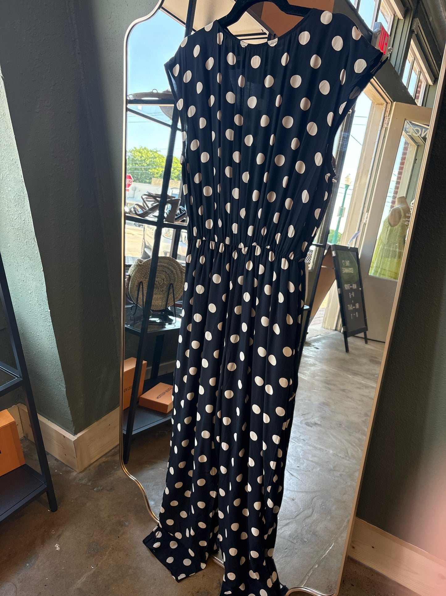 Corey Lynn Calter Size M Black/Cream Polka Dot Romper