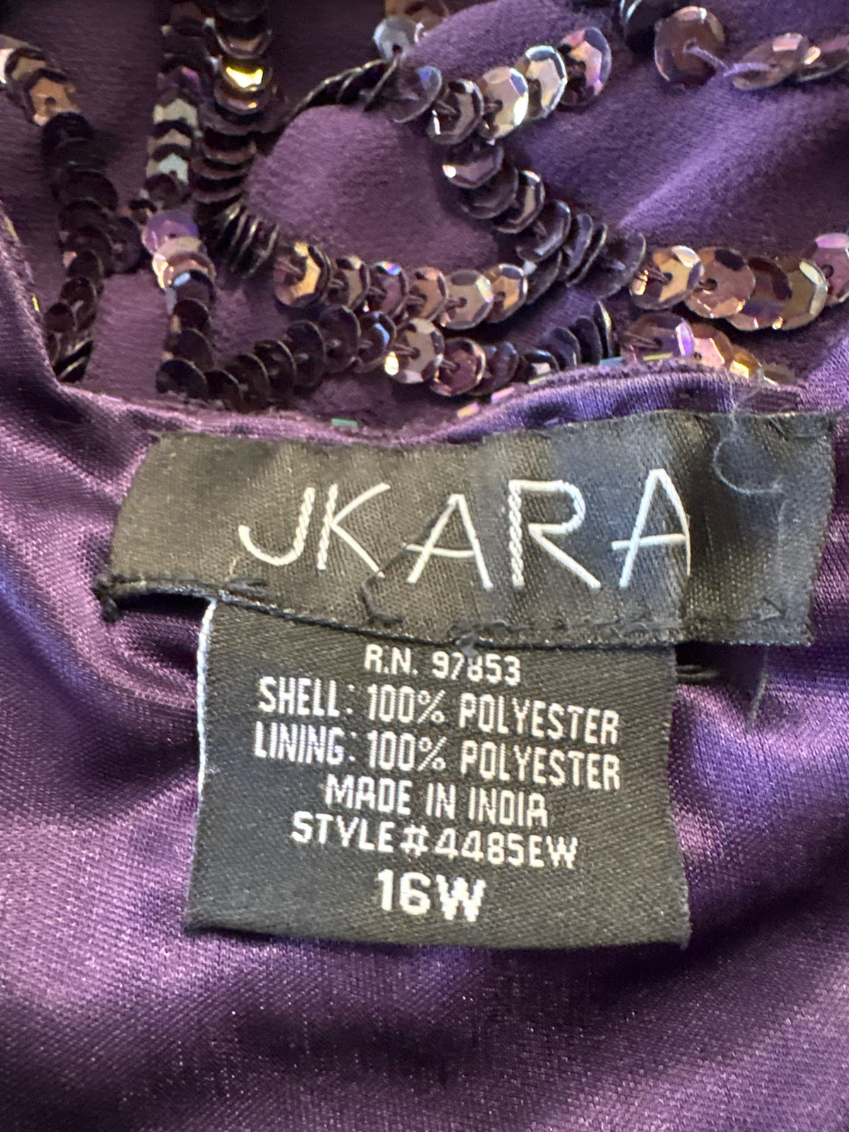JKARA Size 16 Purple Sequin Formal