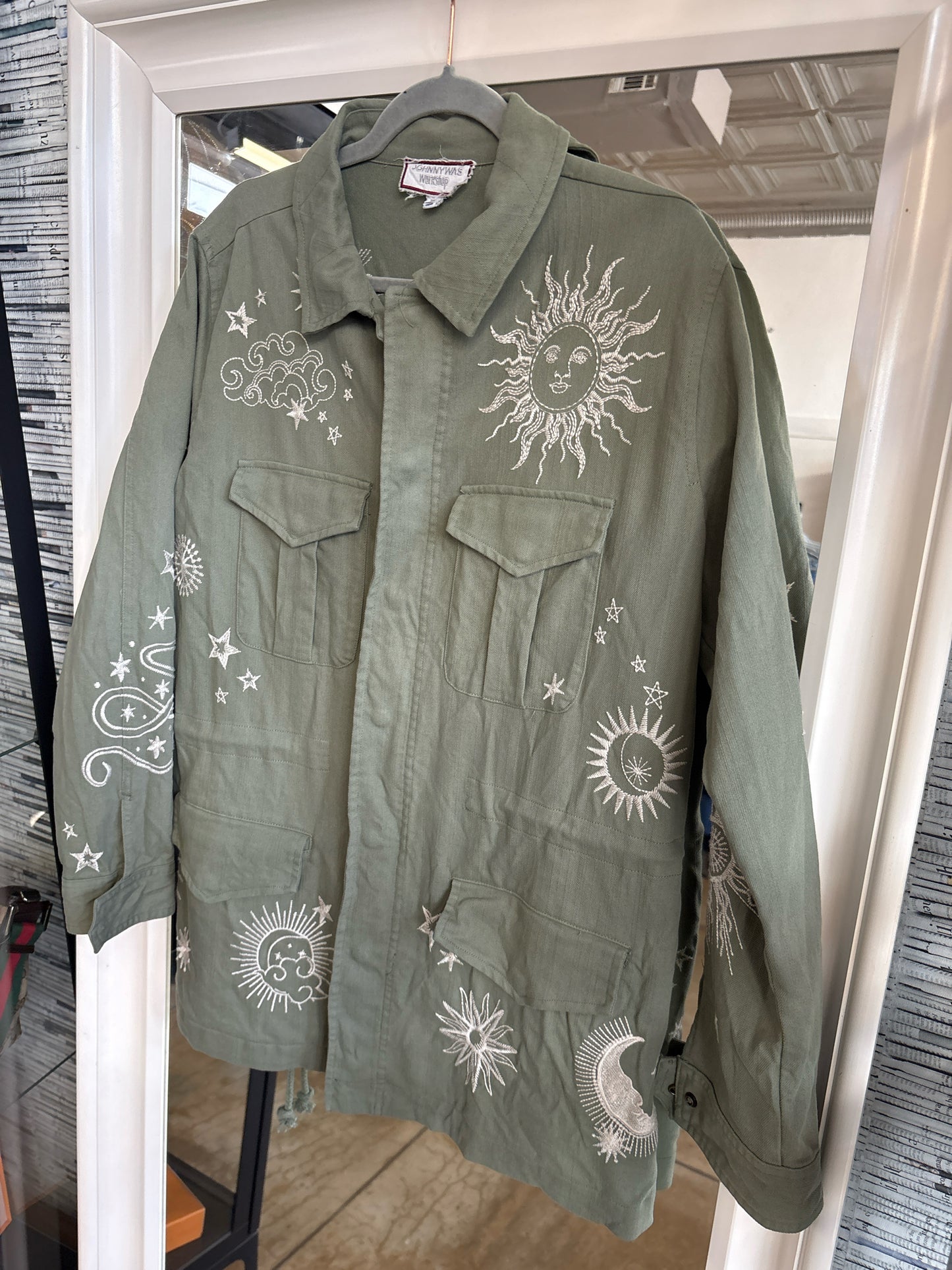 Johnny Was Size M Olive Embroid. Jacket