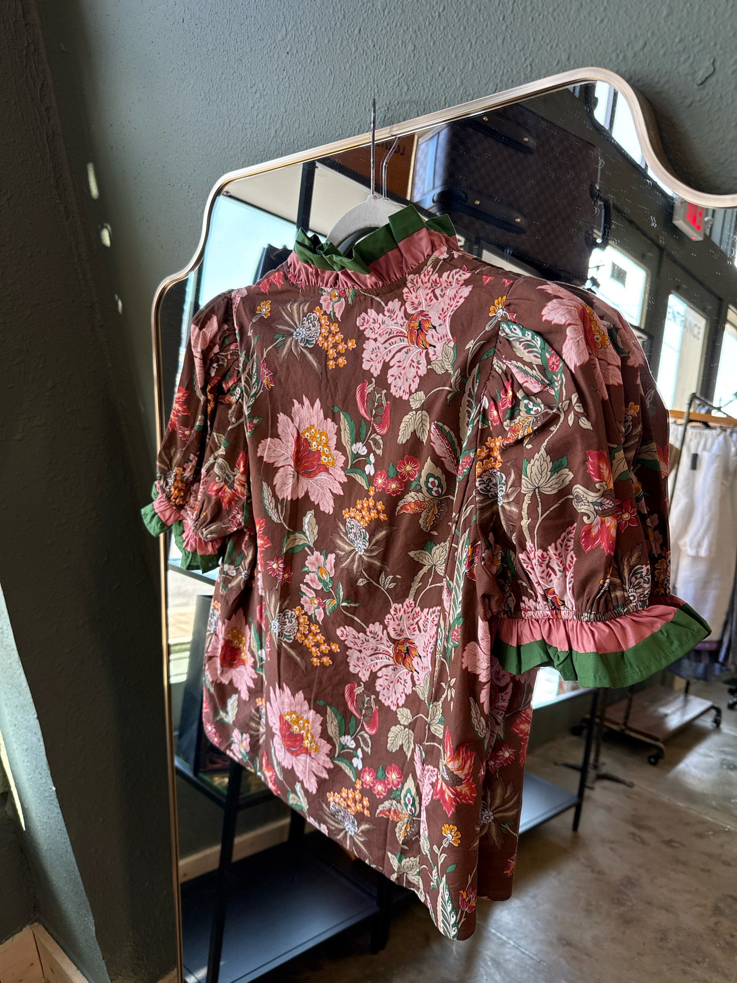 entro Size S brown/pink/green Top