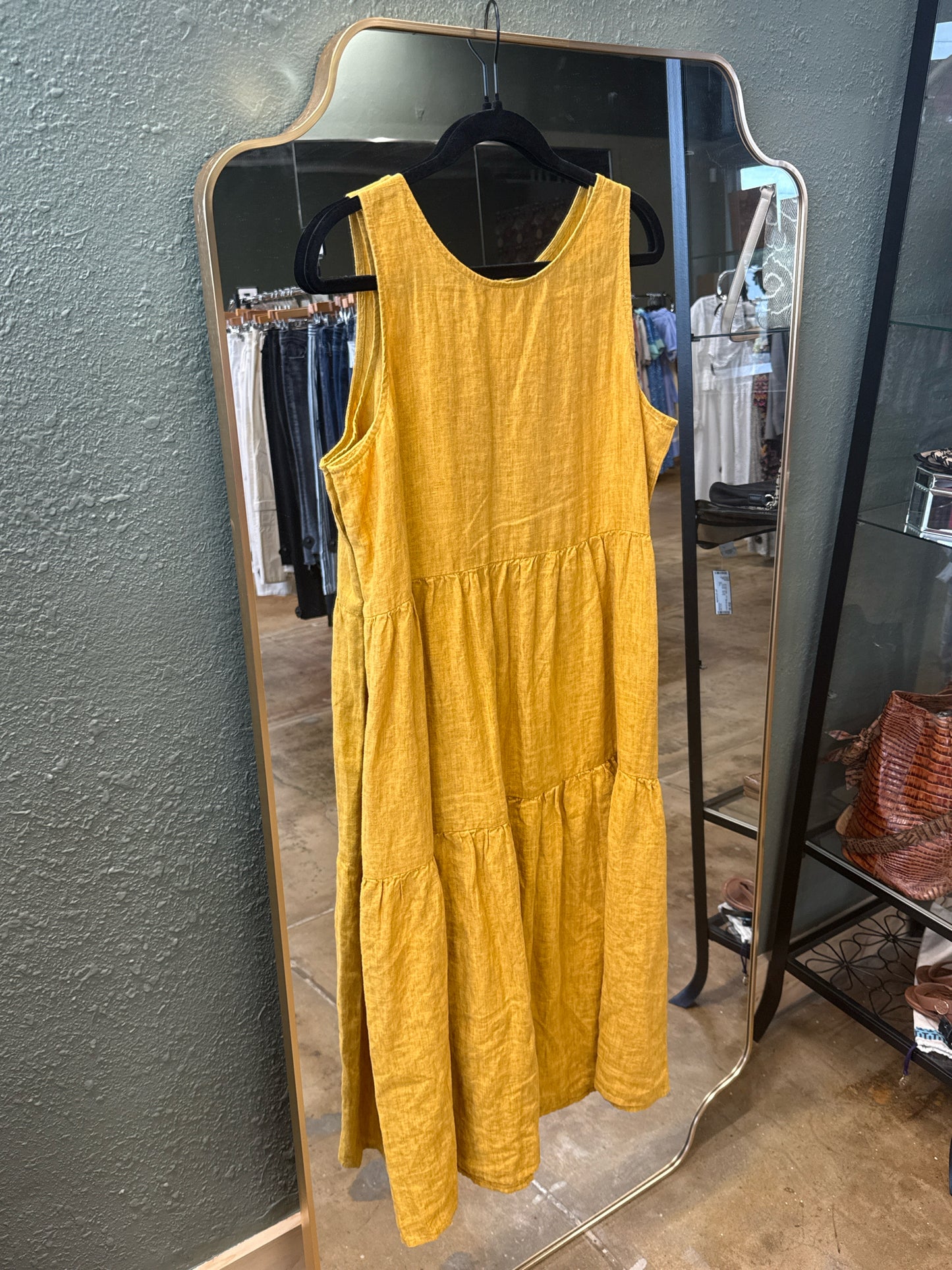 EILEEN FISHER Size M Mustard Dress