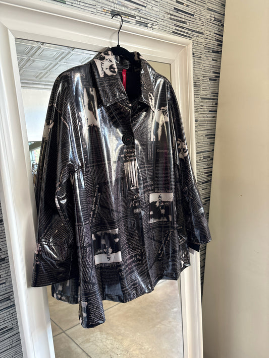 IC by CONNIE K Size S Black Print Jacket