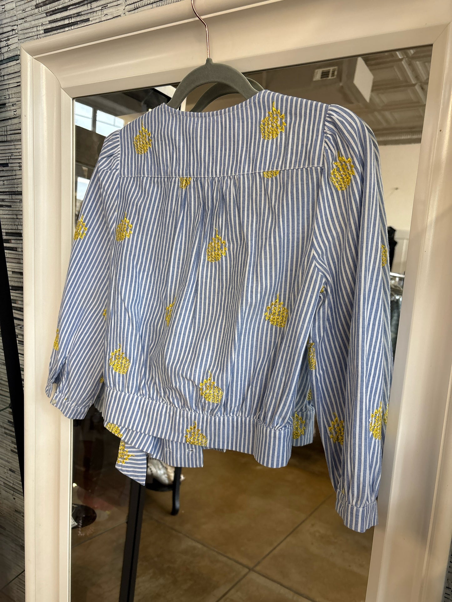 J. CREW Size PXS Blue/White Stripe Top