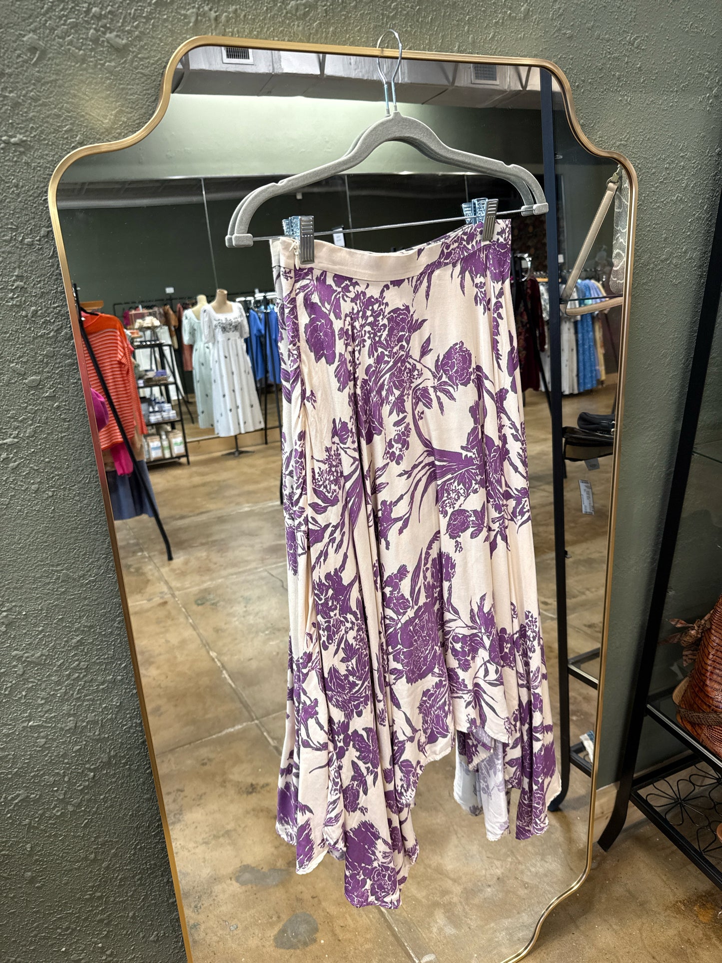 H&M Size 4 Cream/Purple Skirt