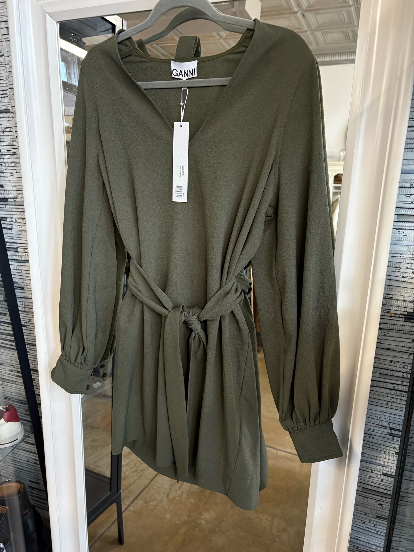 Ganni Size 34 Olive Dress